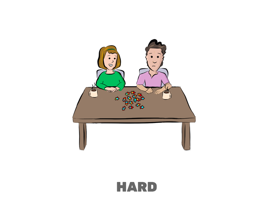 Two people at a table