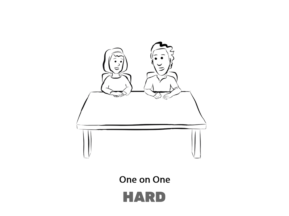 Two people at a table
